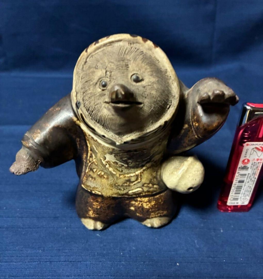 U*O様 レア　道八和尚狸　仁阿弥道八　　京焼　H 12㎝W 12㎝重38g和尚