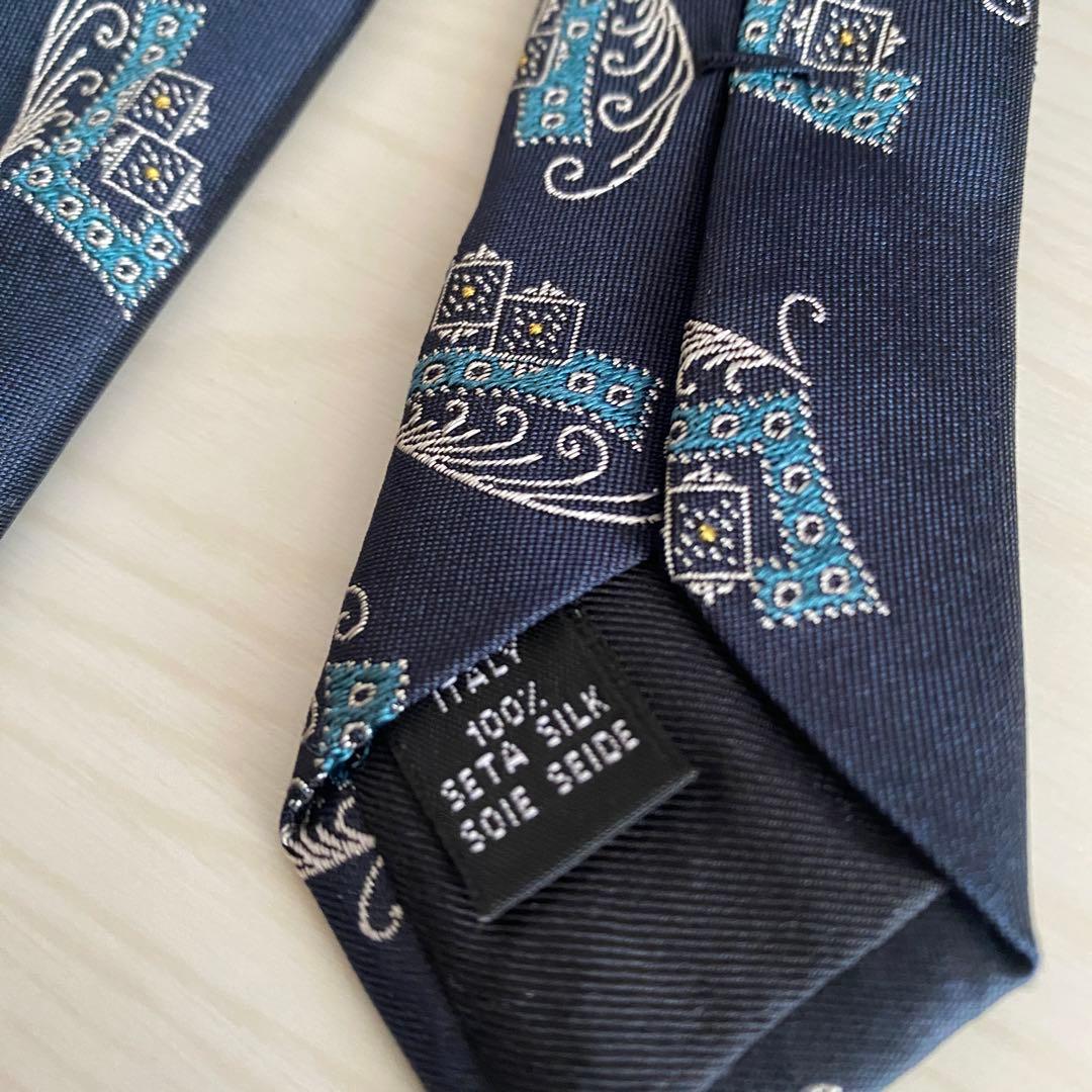 TIE YOUR TIE ネイビー シルク ネクタイ