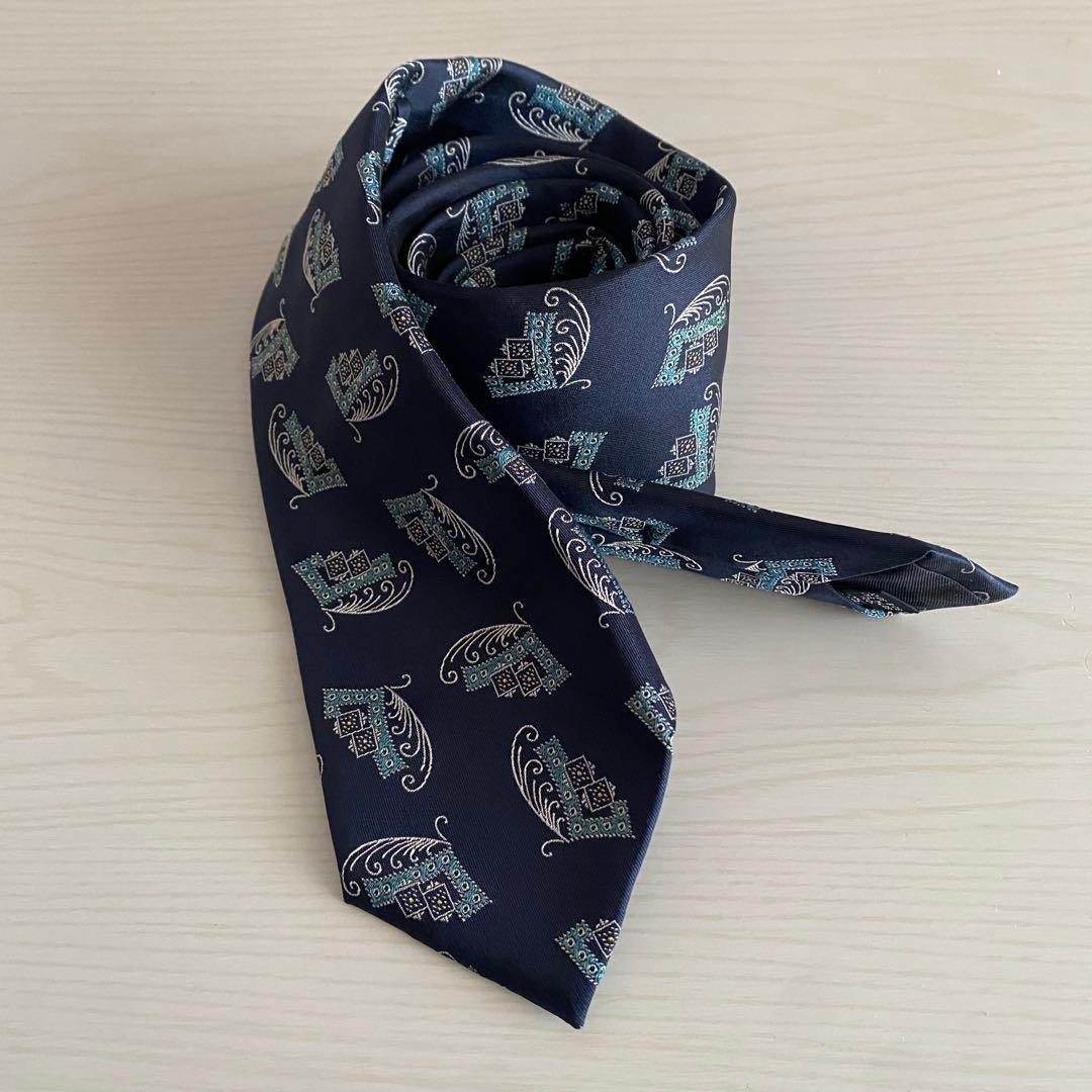 TIE YOUR TIE ネイビー シルク ネクタイ