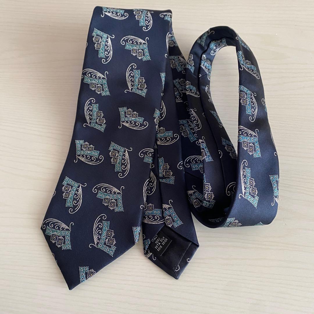 TIE YOUR TIE ネイビー シルク ネクタイ