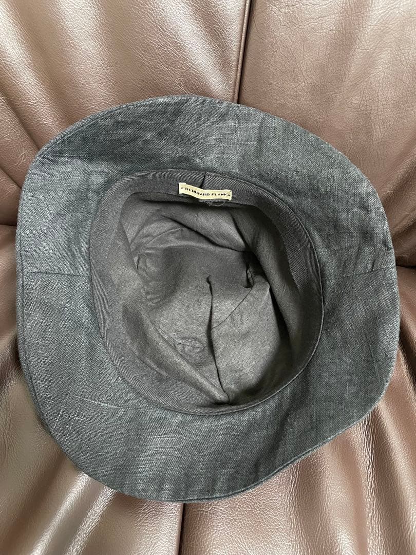 希少 REINHARD PLANK Black Linen Bucket Hat