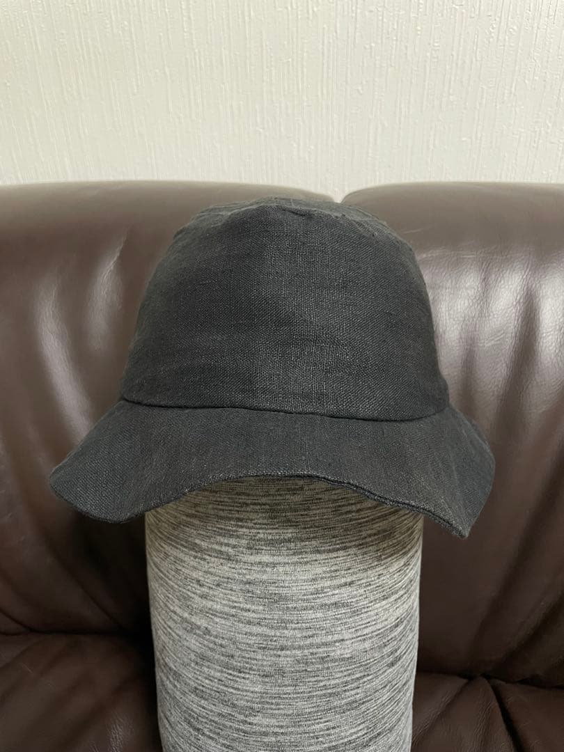 希少 REINHARD PLANK Black Linen Bucket Hat