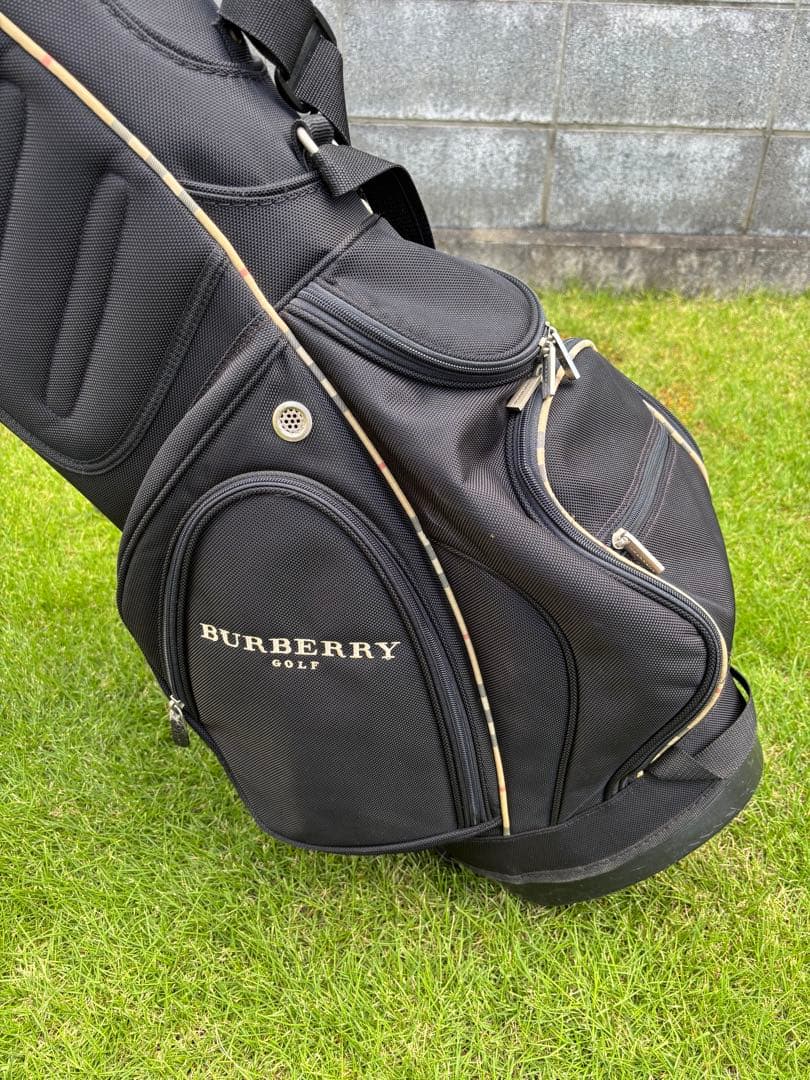 希少☆ バーバリー BURBERRY キャディバッグ ゴルフ 黒 ノバチェック