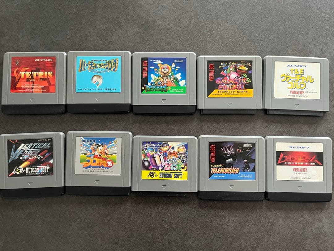 バーチャルボーイ カセット10本、コントローラー付き　動作確認済み