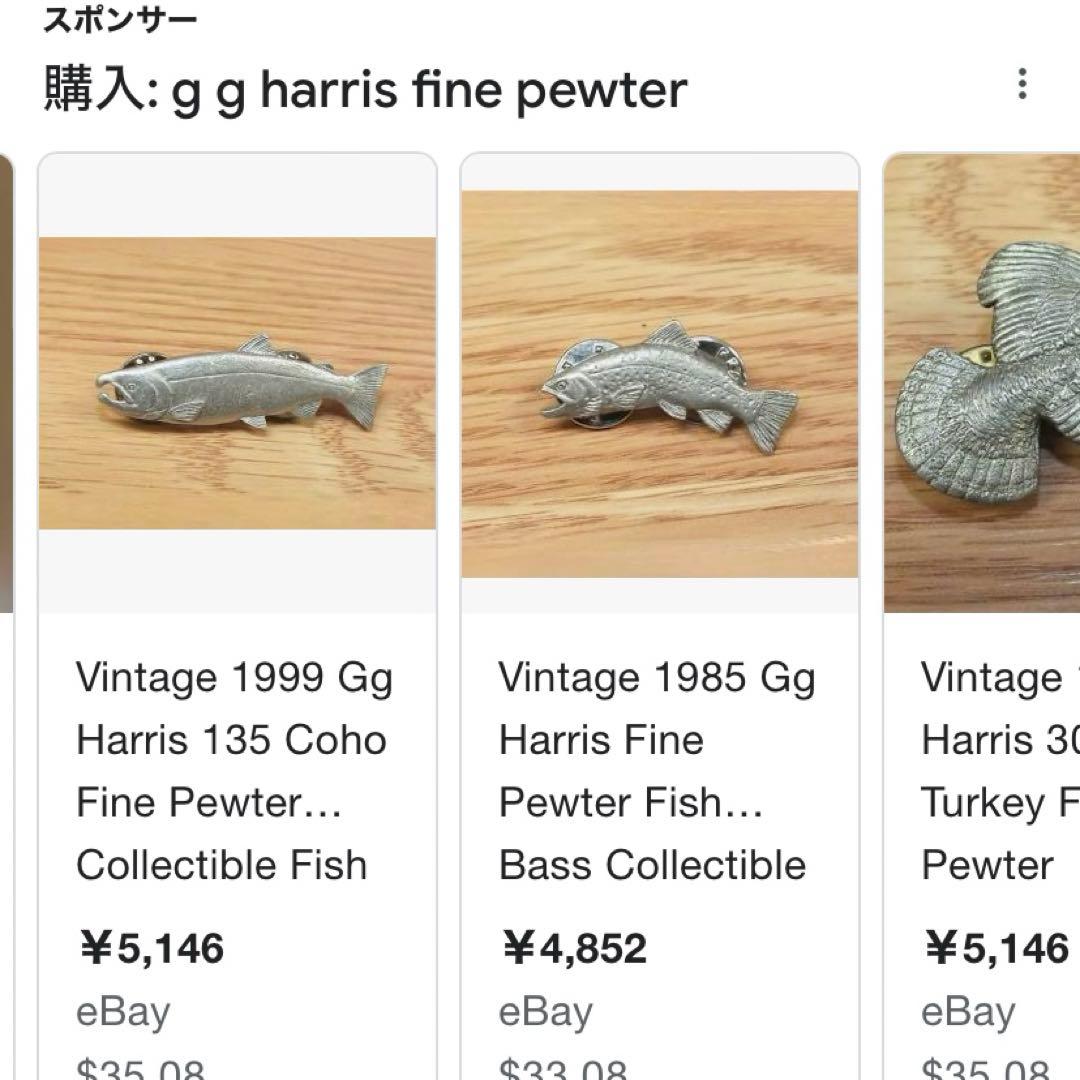 ピンズ　GG HARRIS FINE PWETER シャークピンズ3点セット