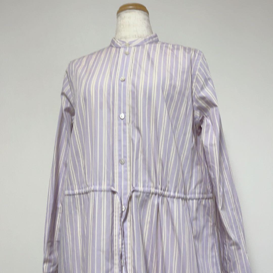 美品ポロラルフローレン プリーツヘムロングシャツワンピース ストライプ サイズ2