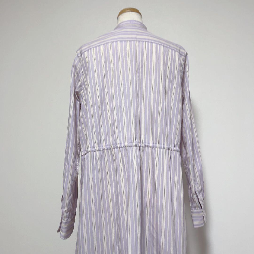 美品ポロラルフローレン プリーツヘムロングシャツワンピース ストライプ サイズ2