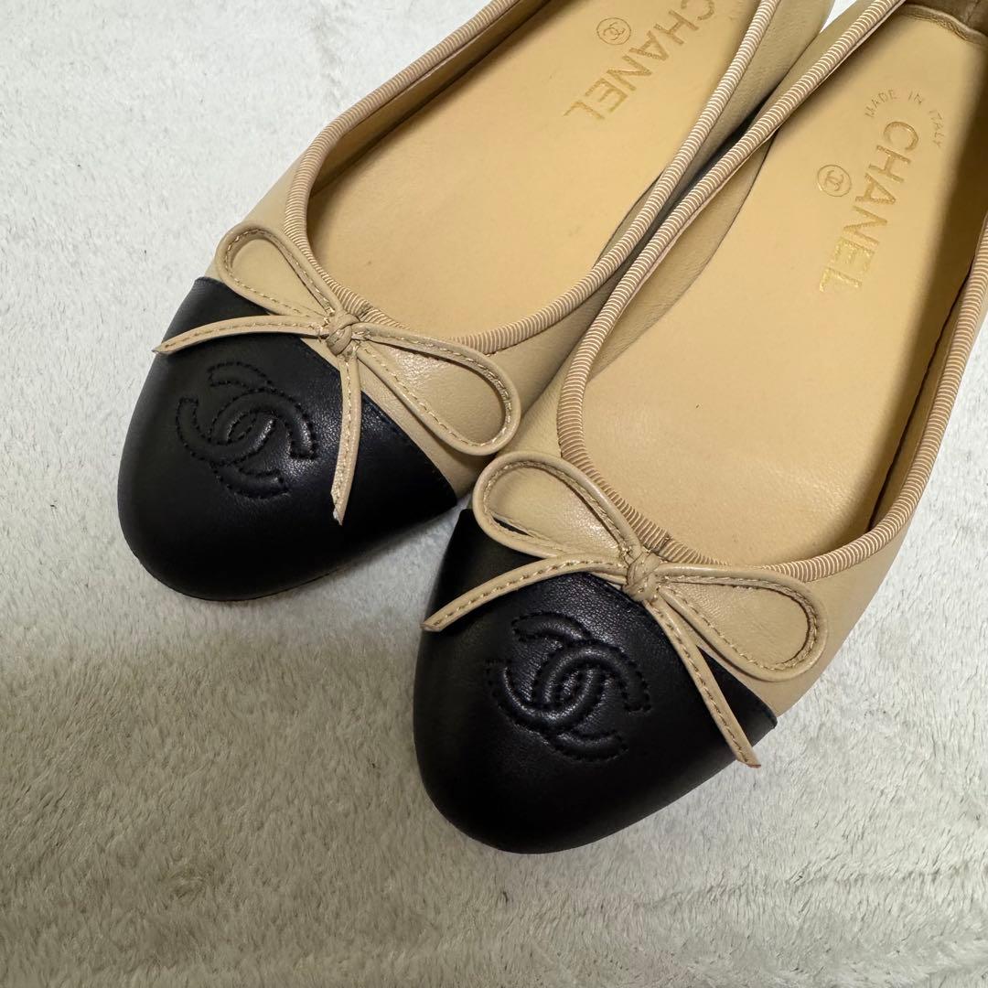 CHANEL シャネル　24cm 37 ココマーク　ブラック　べージュ　黒