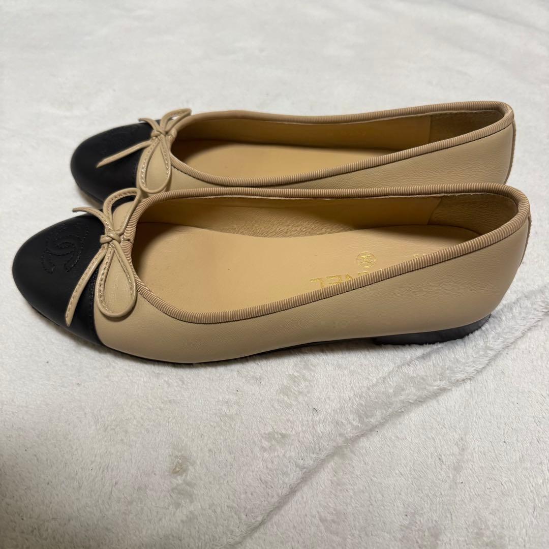 CHANEL シャネル　24cm 37 ココマーク　ブラック　べージュ　黒