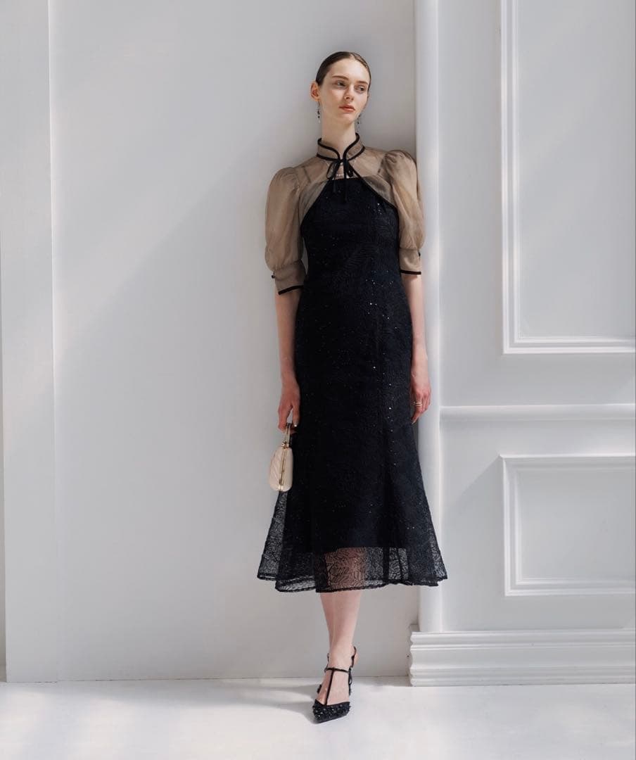 leja ブラックレースパーティードレス Mサイズ