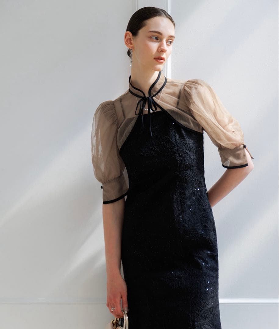 leja ブラックレースパーティードレス Mサイズ