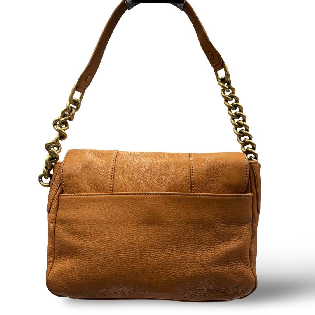 【良品】トリーバーチ　チェーンショルダーバッグ　レザー　ロゴ金具　肩掛け　大容量