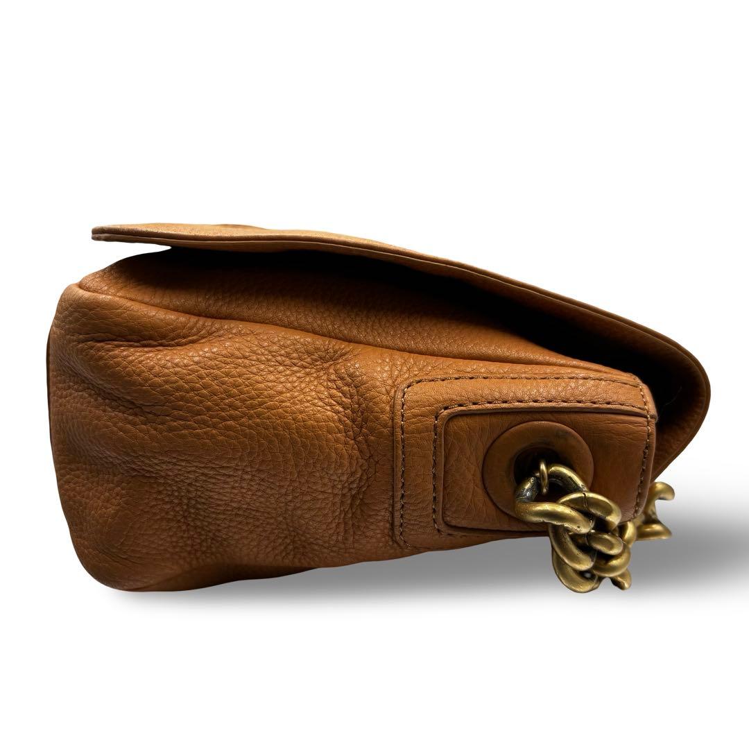 【良品】トリーバーチ　チェーンショルダーバッグ　レザー　ロゴ金具　肩掛け　大容量