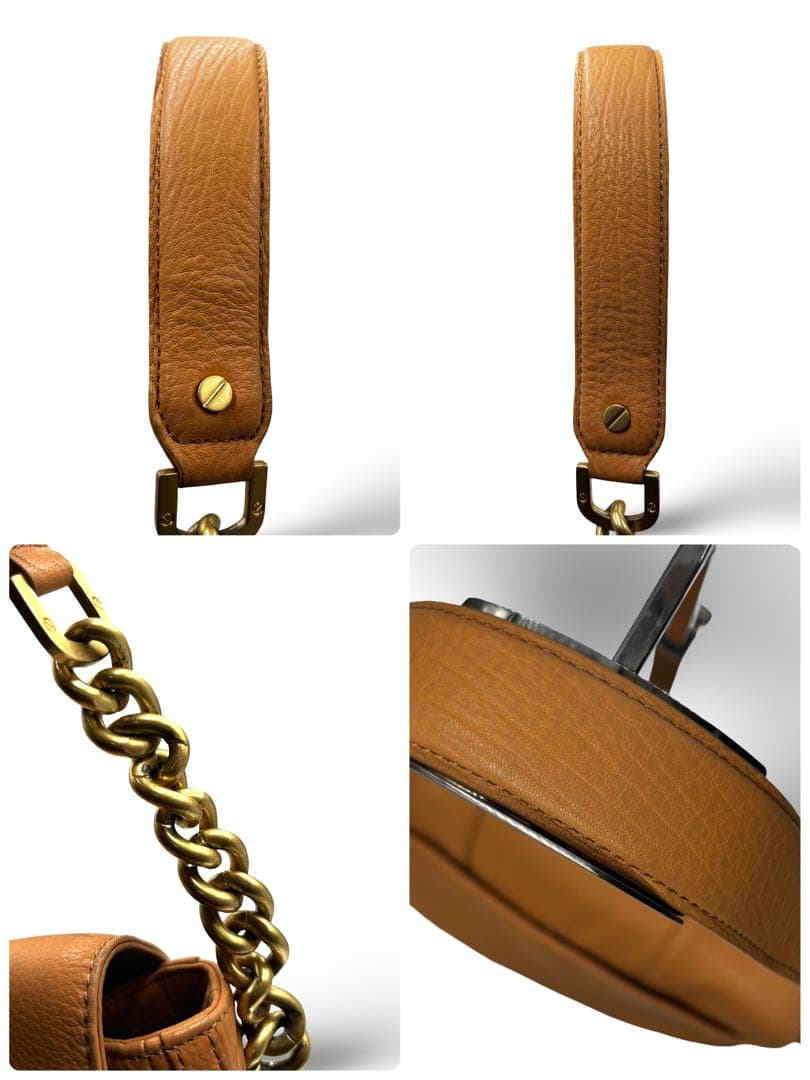 【良品】トリーバーチ　チェーンショルダーバッグ　レザー　ロゴ金具　肩掛け　大容量