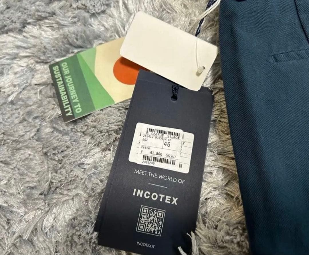 新品未使用 INCOTEX インコテックスコットン チノネイビー46