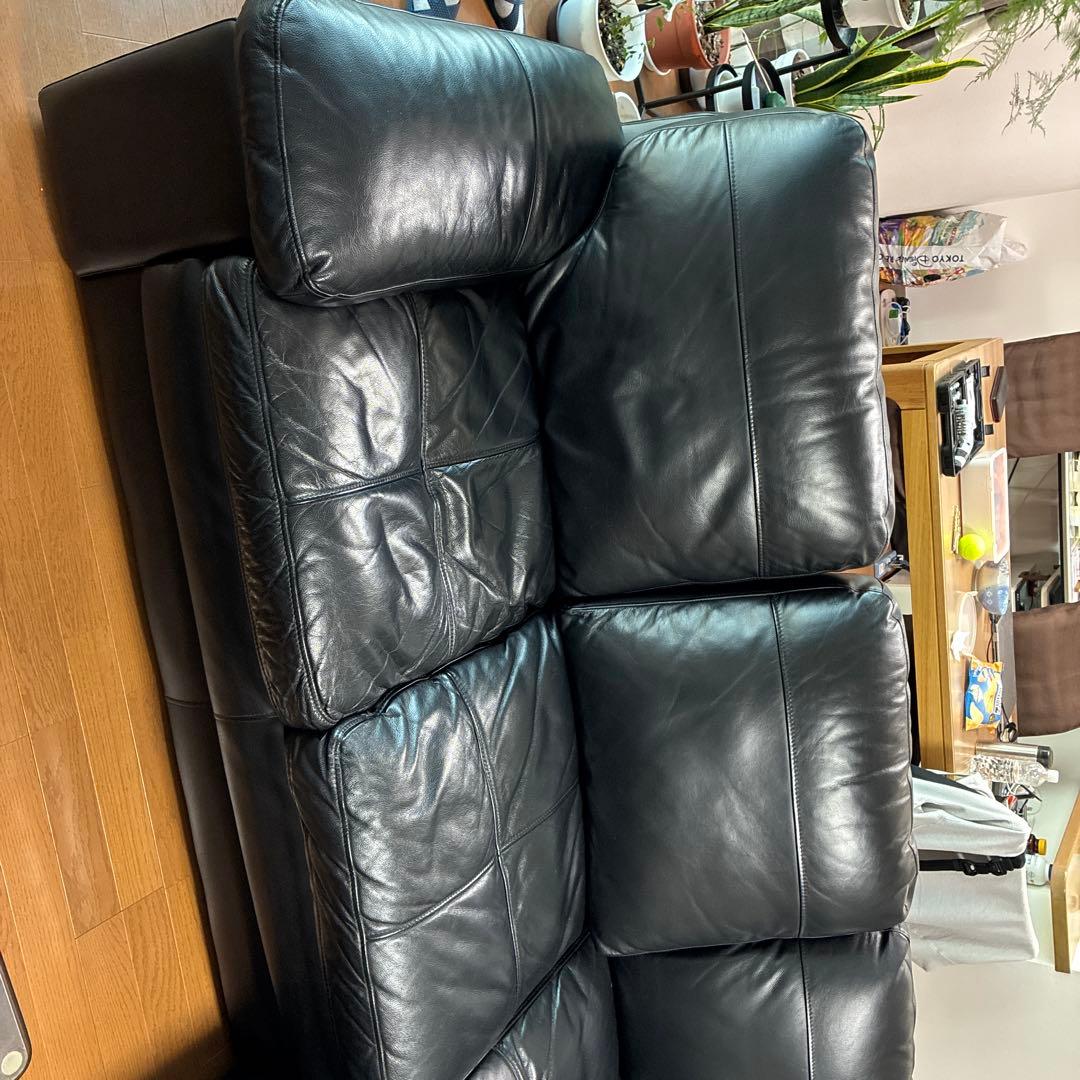 黒いレザーソファ(牛革、合成革) boss専用