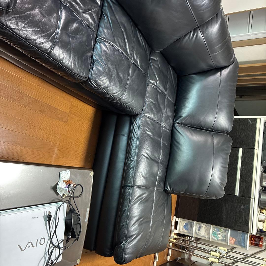 黒いレザーソファ(牛革、合成革) boss専用