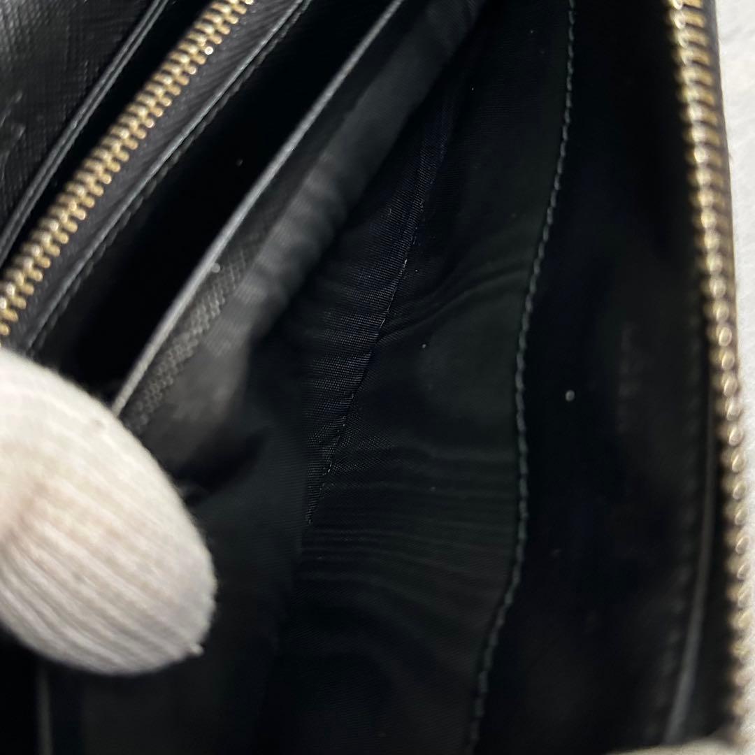 PRADA プラダ　長財布　ナイロン　三角ロゴ　ラウンドファスナー　ブラック