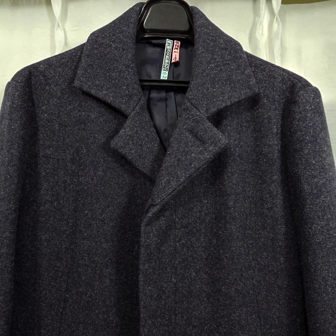 エポカウォモ◆比翼デザインのチェスターコート 50サイズ◆美品 クリーニング済