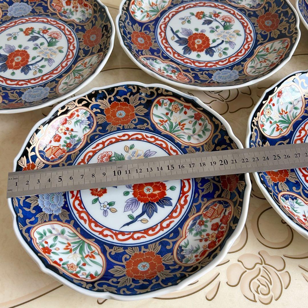 有田焼　醍醐窯　金彩古伊万里　大皿揃　5枚セット　和皿　色絵　正月　中皿　盛皿