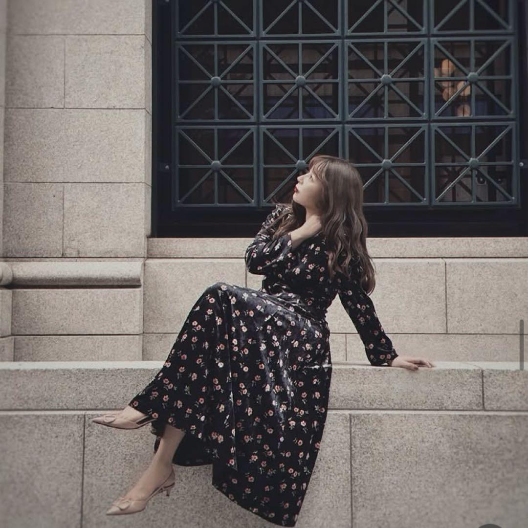 【即日発送】puiフラワーロングドレス