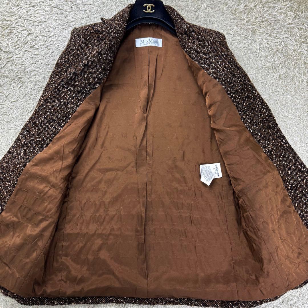 極美品★近年 MAXMARA 最高級ライン ツイード テーラードジャケット 42