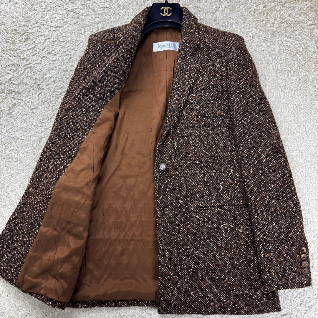 極美品★近年 MAXMARA 最高級ライン ツイード テーラードジャケット 42