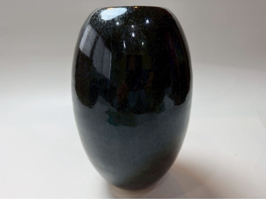 人間国宝・清水卵一作　窯変天目秞花統 共箱、共布付