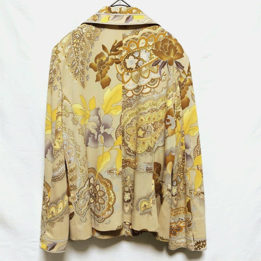 ☆LEONARD☆ レオナール テーラードジャケット ベージュ XL 総柄