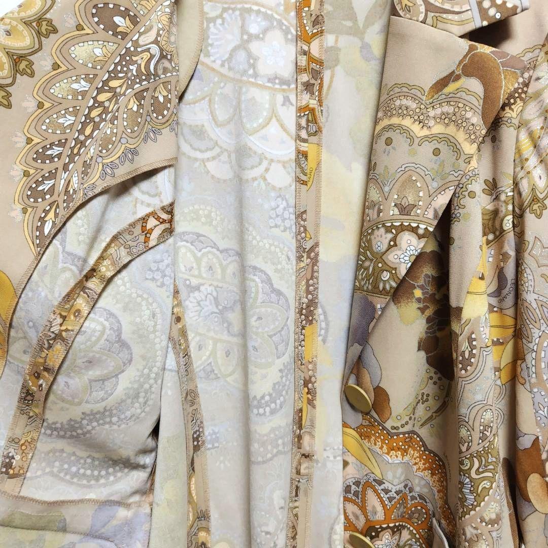 ☆LEONARD☆ レオナール テーラードジャケット ベージュ XL 総柄