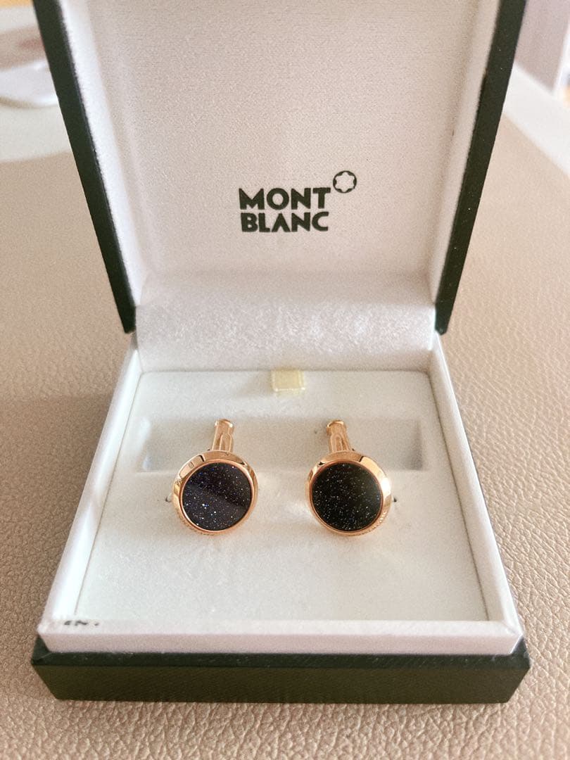 さにブラウン　MONT BLANC カフスボタン カフリンクス メンズ