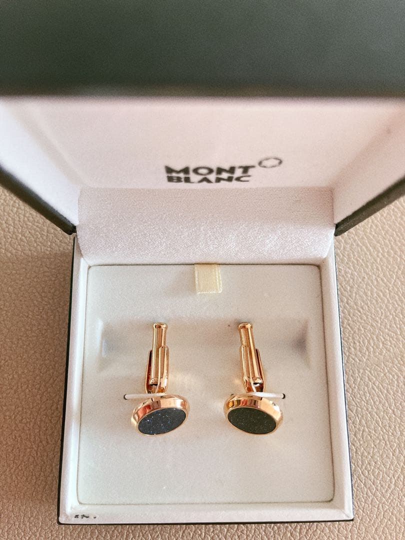 さにブラウン　MONT BLANC カフスボタン カフリンクス メンズ