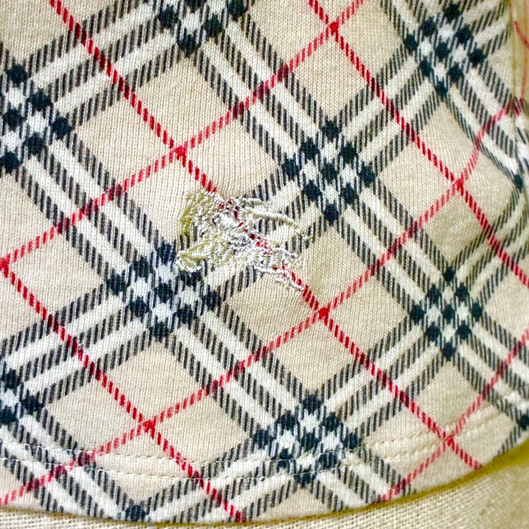 バーバリーブルーレーベル ノバチェックノースリーブ ホースロゴ刺繍 フリルレース