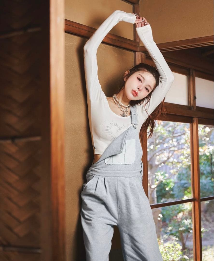 【未使用タグ付き】Darich スウェットワイドサロペット