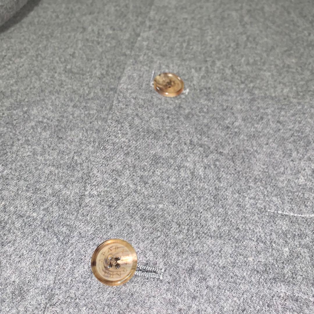 未使用級 パパスプラス メルトンコート ウール フード付 ふわふわ 縮絨 グレー