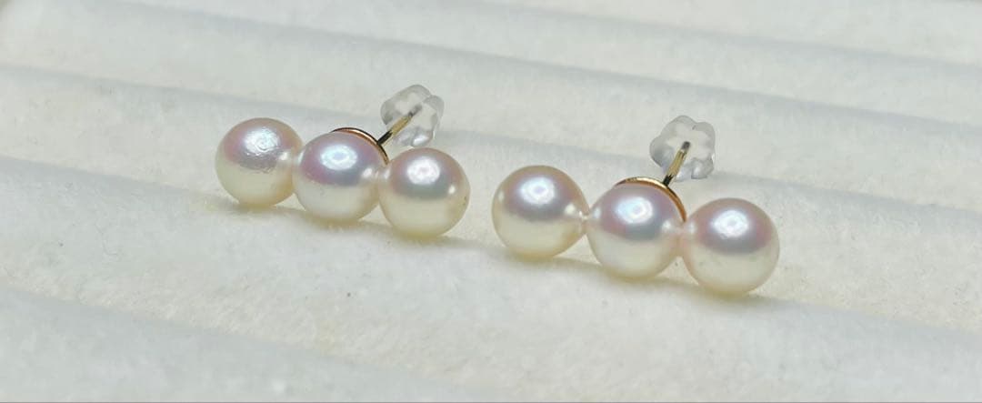 まる様おまとめ　照り艶最高◎干渉色◎ あこや真珠14kgf ピアス　ブローチ2点