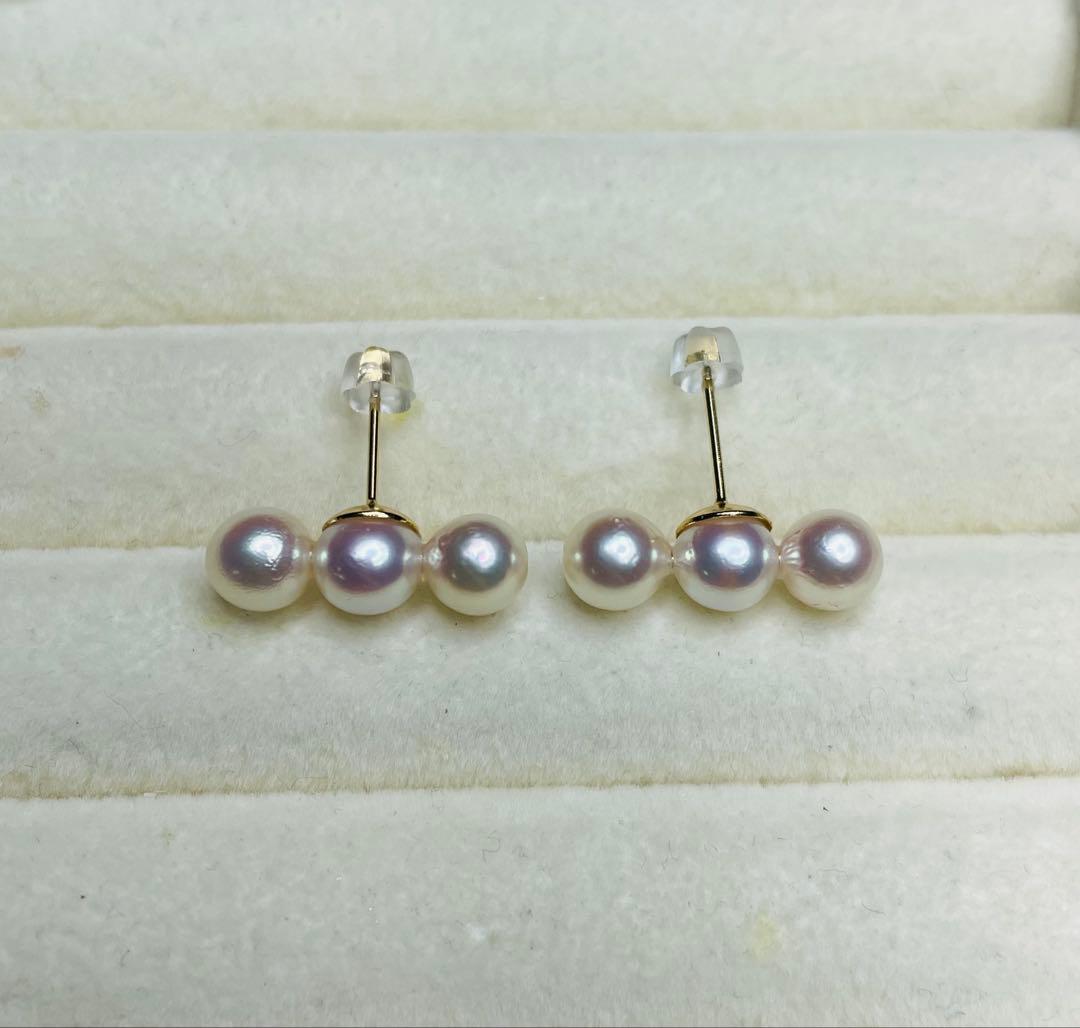 まる様おまとめ　照り艶最高◎干渉色◎ あこや真珠14kgf ピアス　ブローチ2点