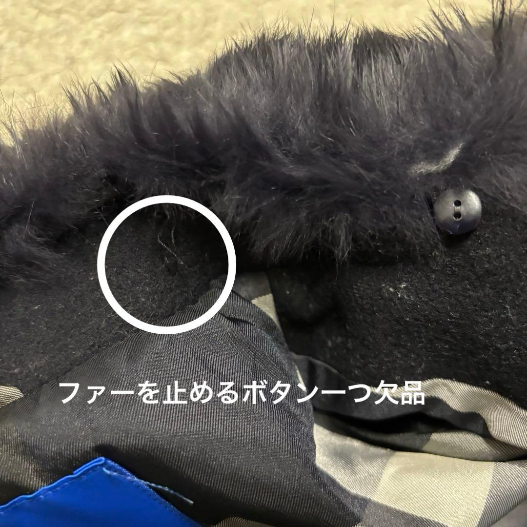 ブルーレーベル　ウール コート　ファー　ロゴボタン　ファインメルトンミドルコート