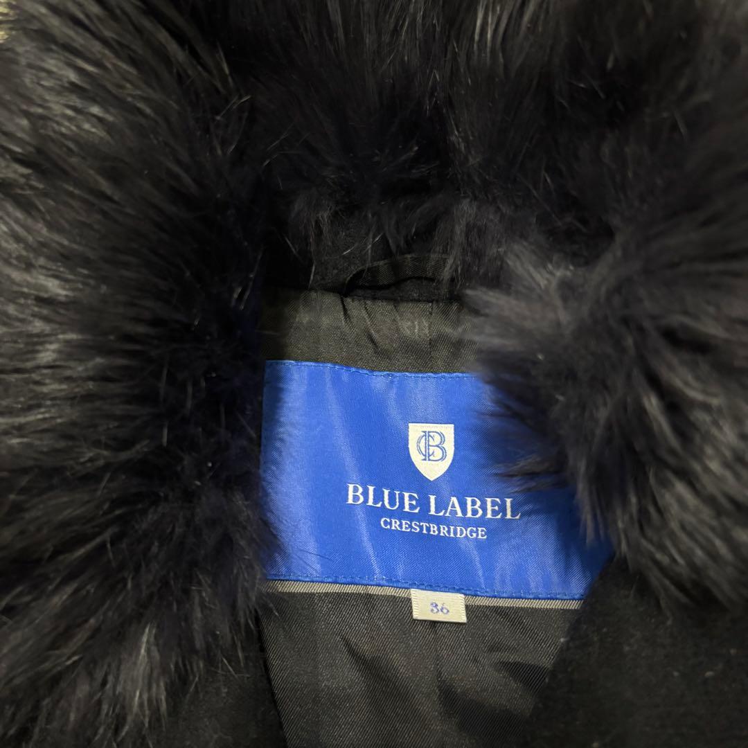 ブルーレーベル　ウール コート　ファー　ロゴボタン　ファインメルトンミドルコート