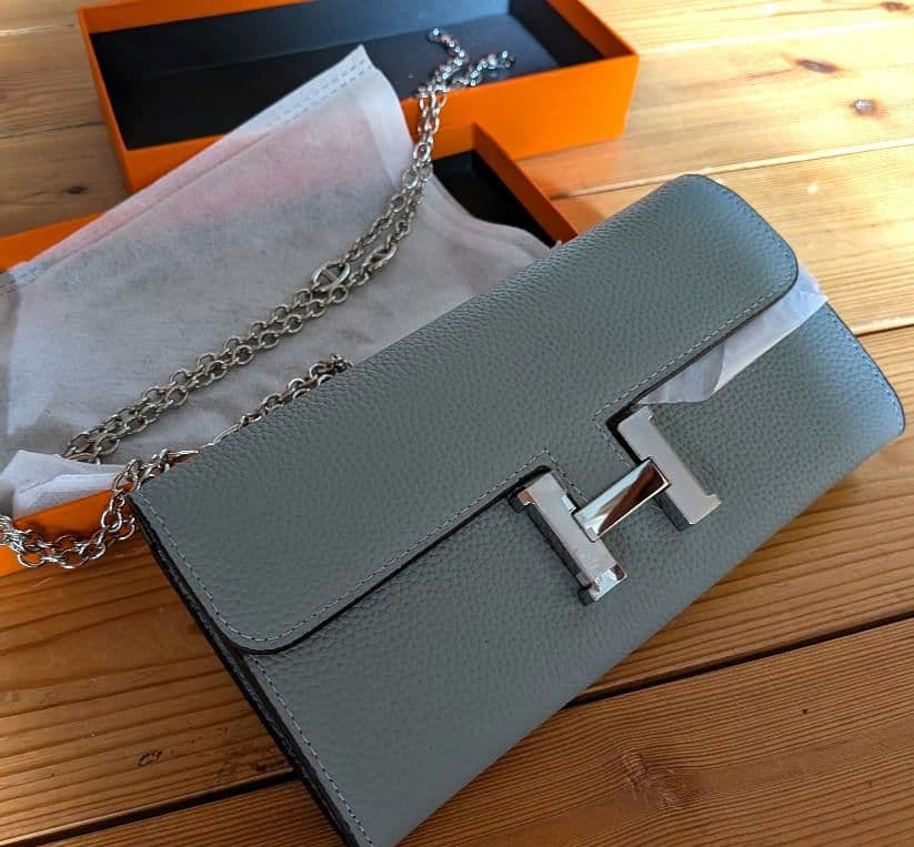 未使用☆長財布　ショルダーウォレット　ブルーグレー色