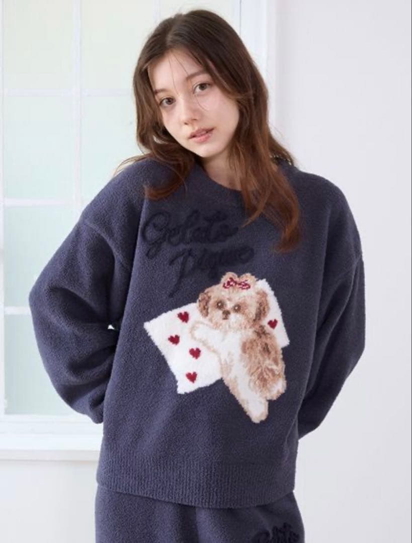 Gelato Pique 可愛らし過ぎ♡シーズージャガードプルオーバー　ネイビー