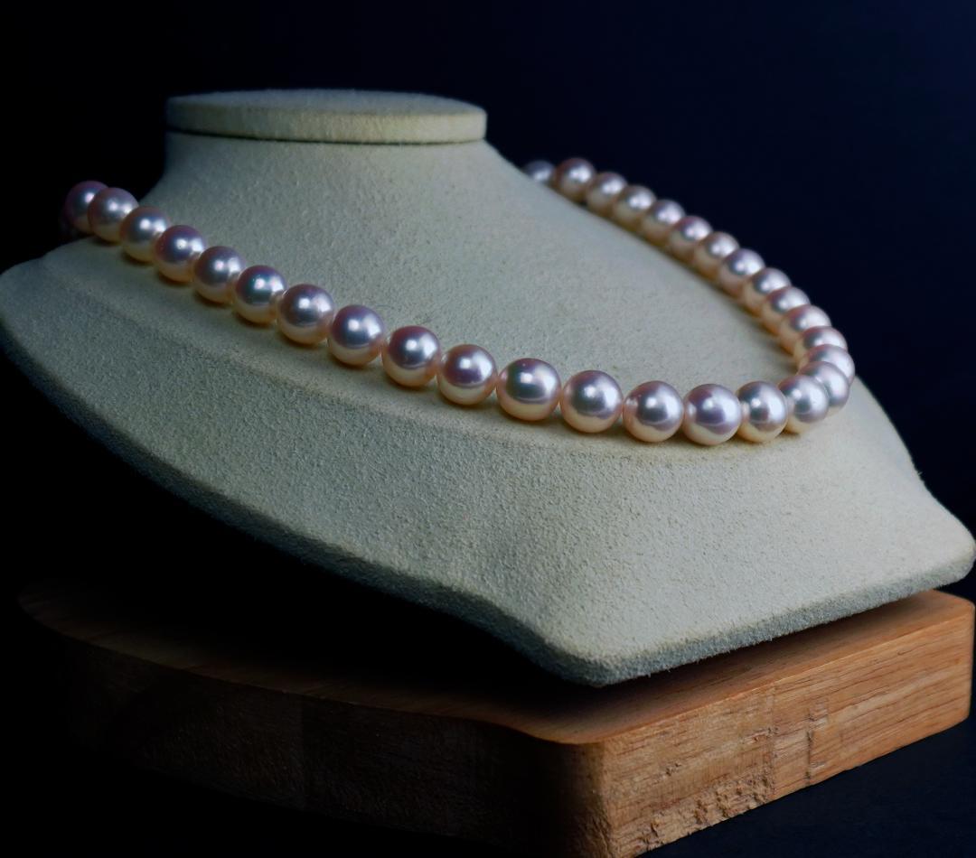 ふく様用 大粒あこや真珠9.0㎜～9.5㎜ネックレス鑑別ソーティング付き