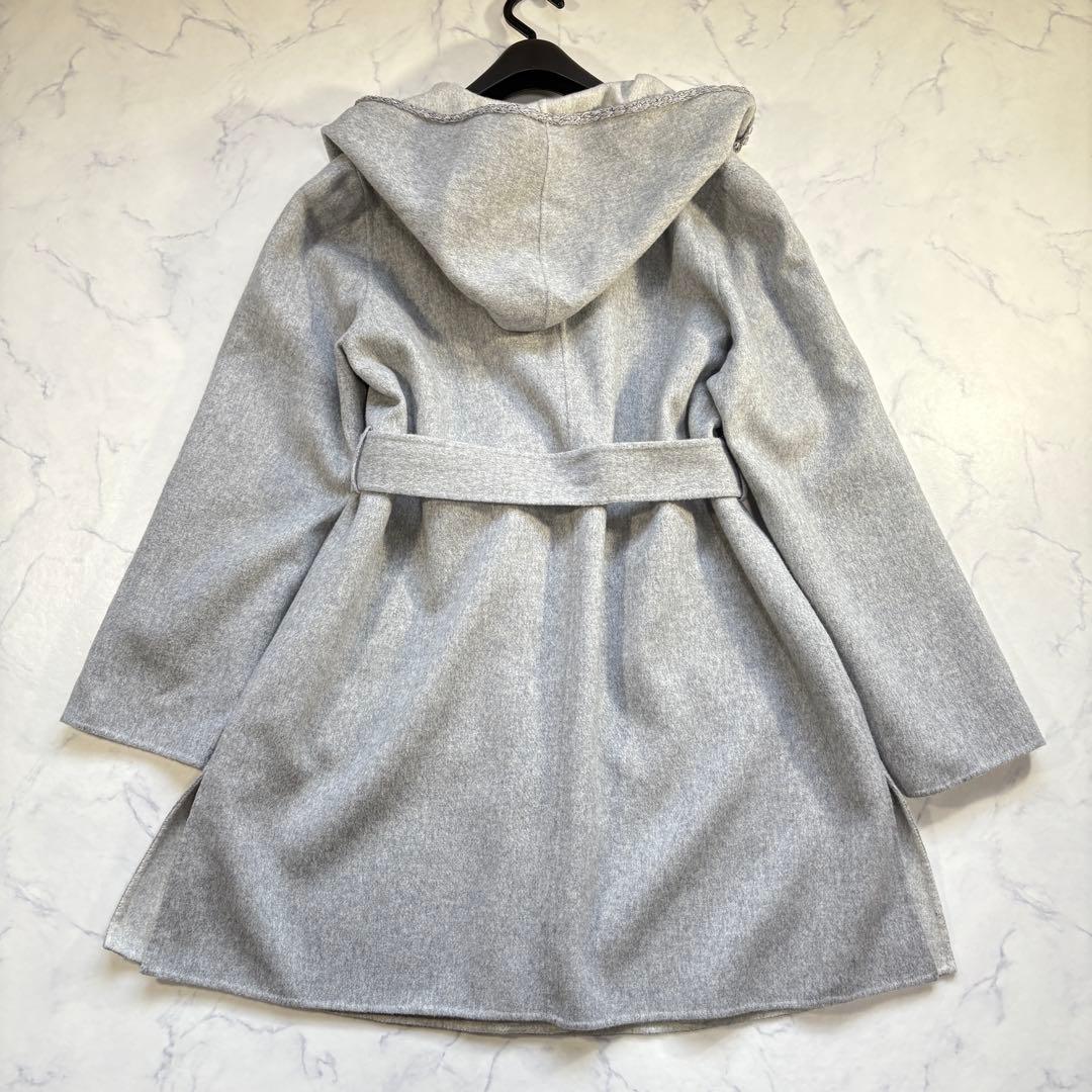 希少3XL トゥービーシック 美品 ウール リバーコート グレー フーディ