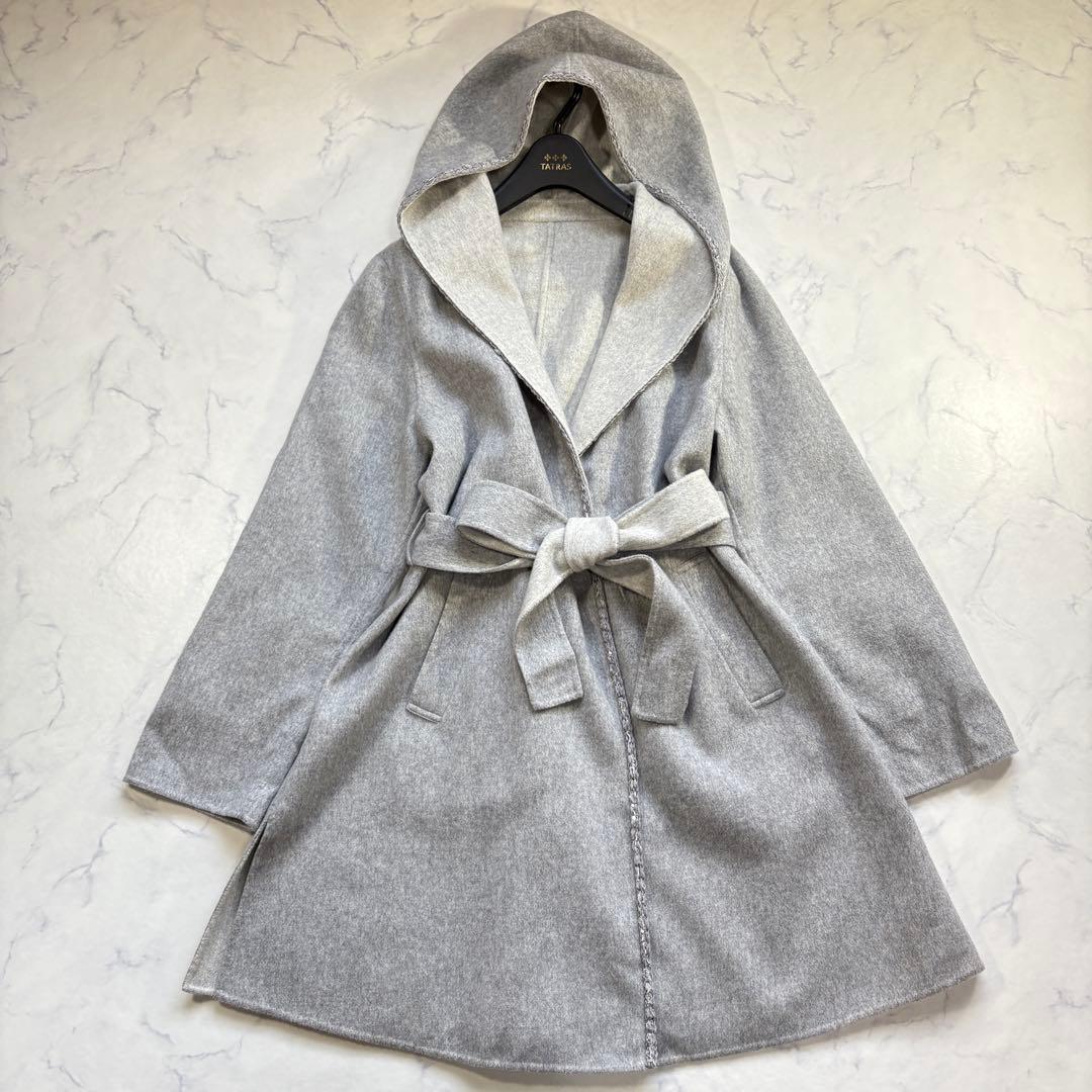 希少3XL トゥービーシック 美品 ウール リバーコート グレー フーディ