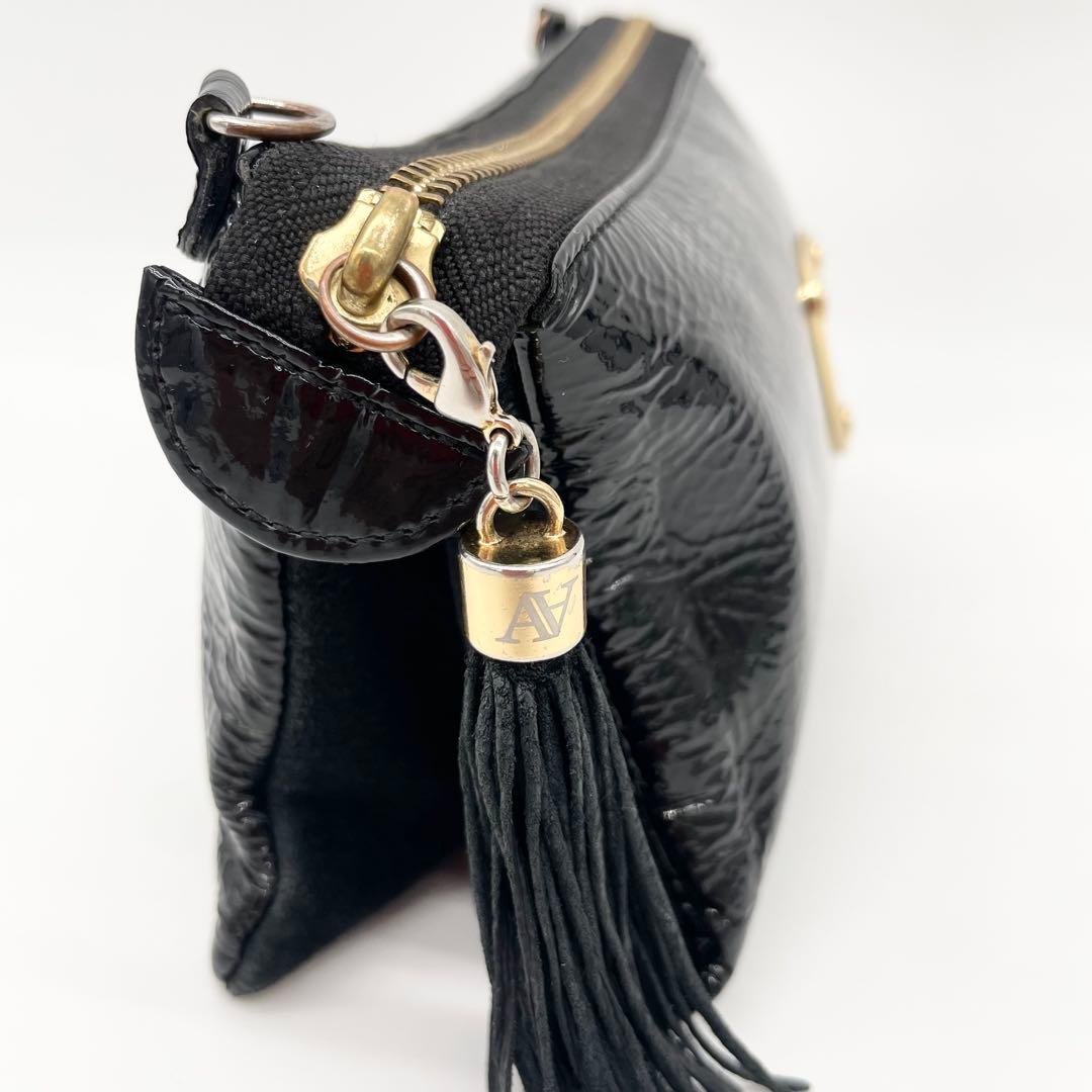 ATAO アタオ　ブーブー　ショルダーバッグ　エナメル　タッセル　ブラック