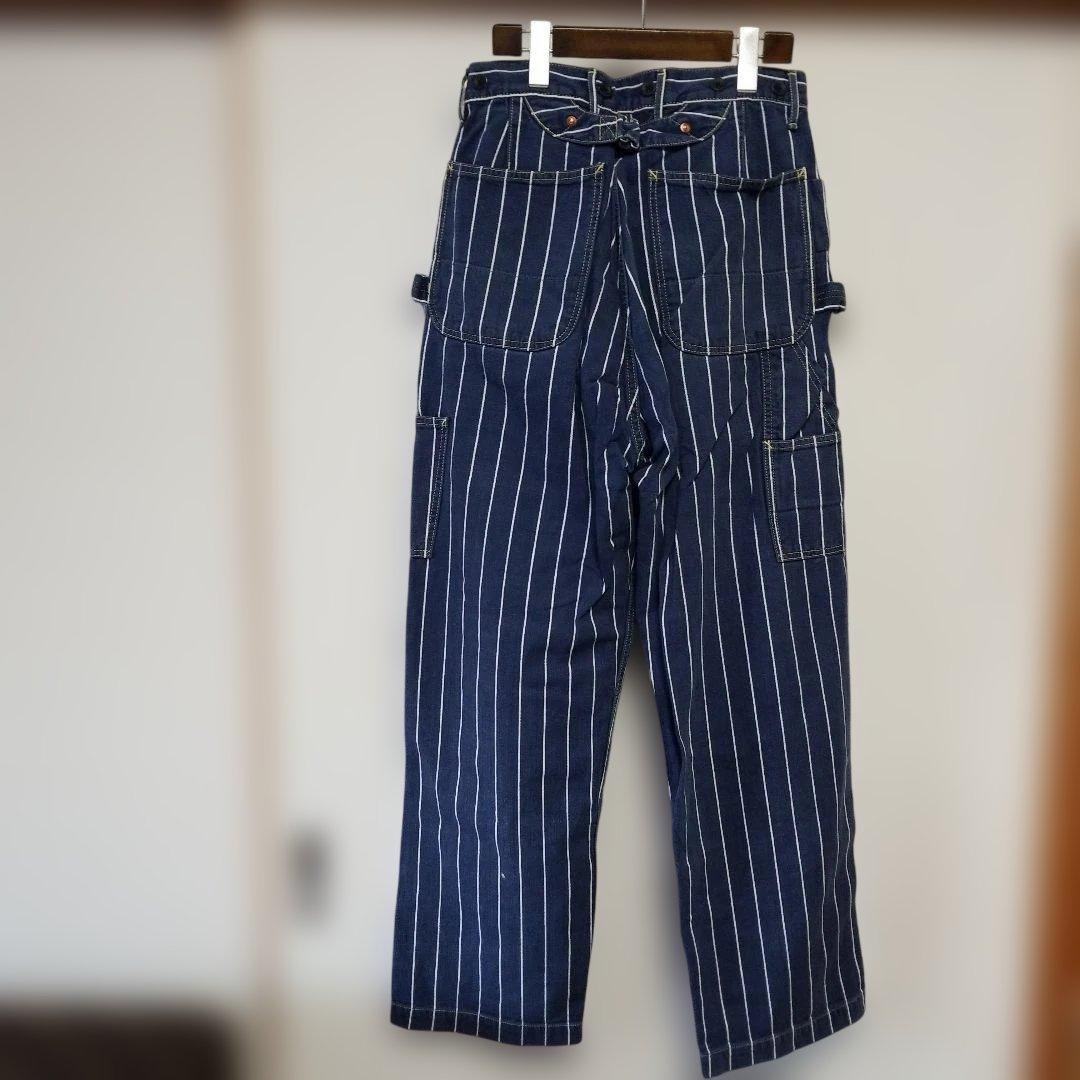 KAPITALキャピタル　ネイビーストライプランバーパンツ