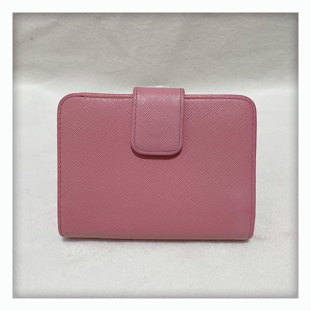 2/5削除‼️ ギャランティーカード有 プラダ サフィアーノ 折り財布 バイカラー