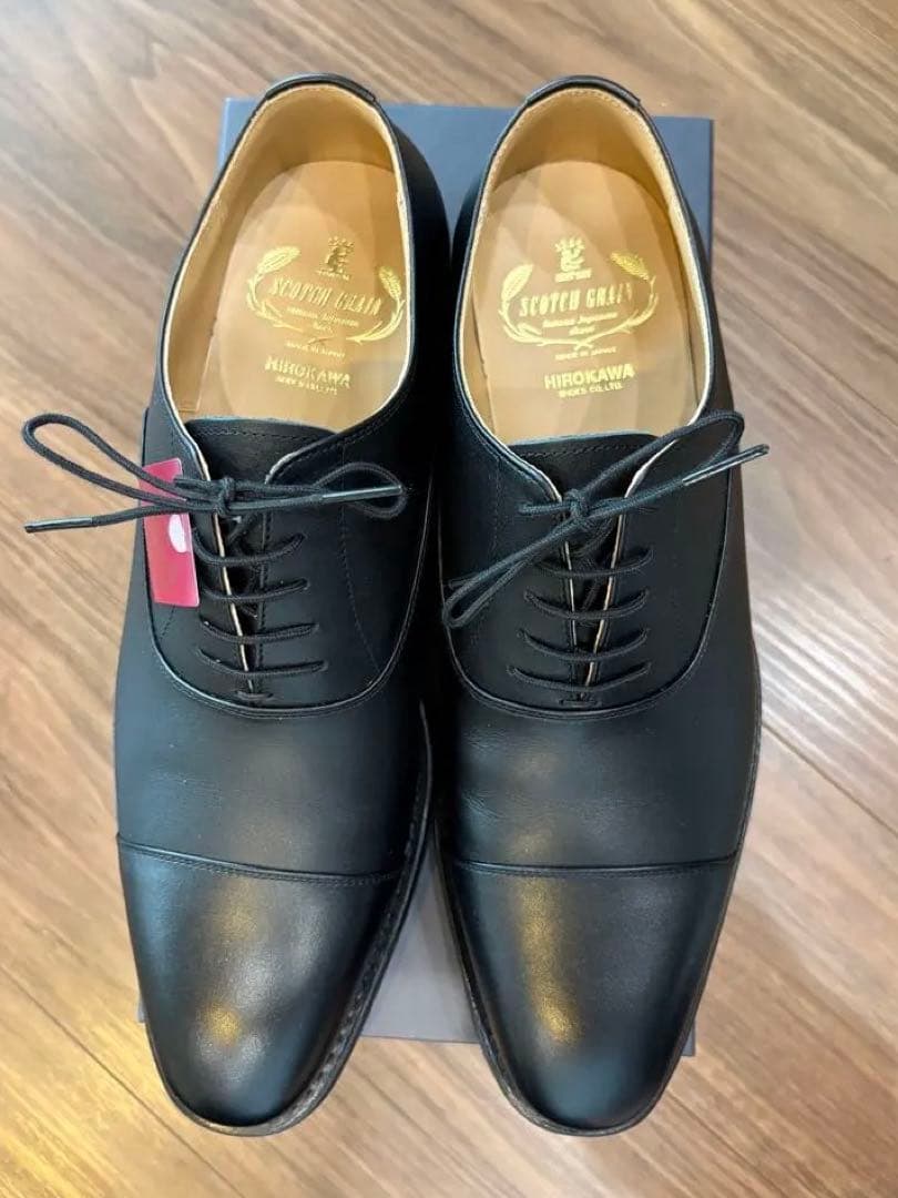 スコッチグレイン 25.5cmストレートチップ 撥水 R1813 ブラック 黒