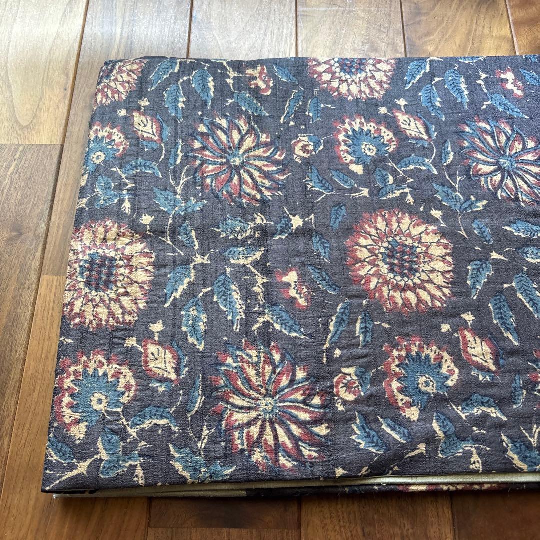 インド更紗　シルク織物　名古屋帯