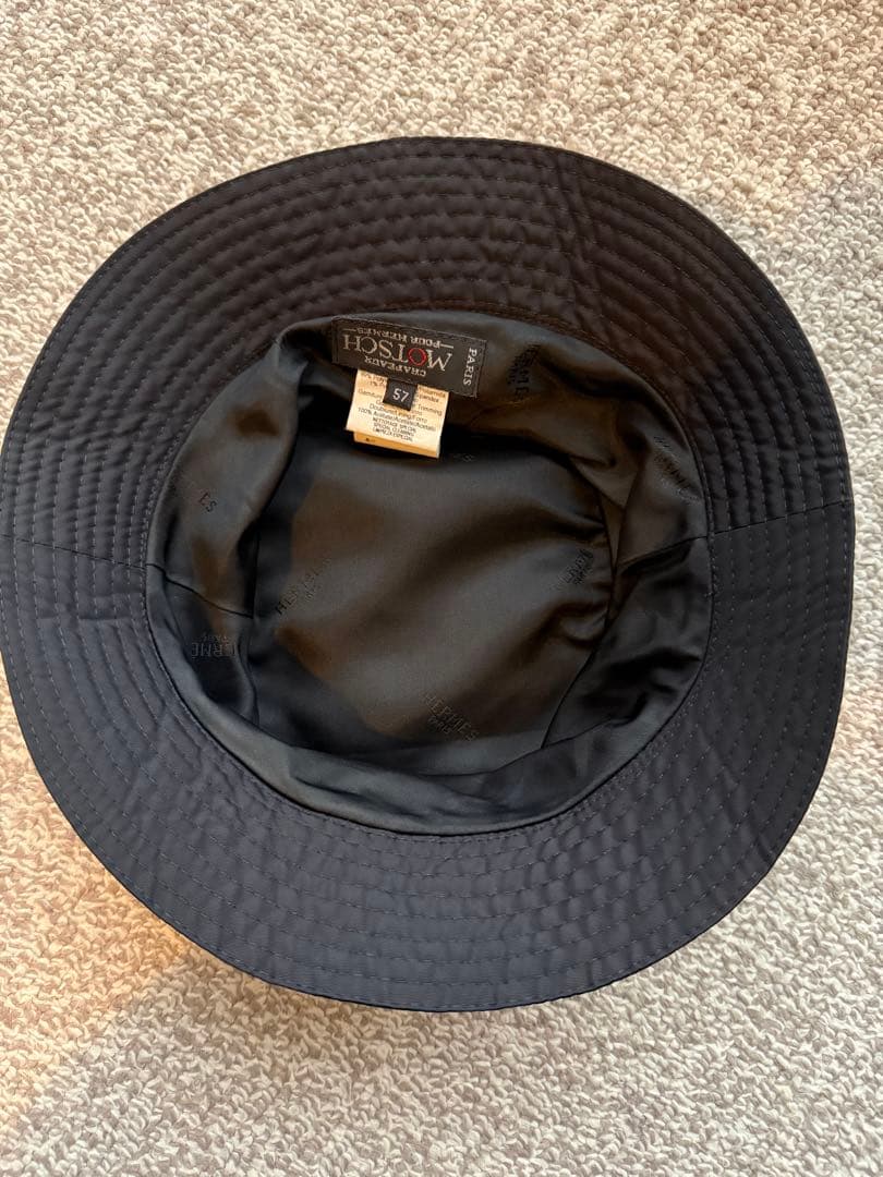 HERMES エルメス バケットハット ジッパー付き 57 ブラック